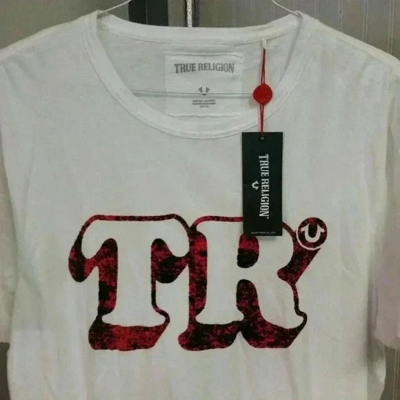 True Religion Optic White TR Copyright Logo Men's - Picture 2 of 4